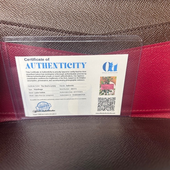 Louis Vuitton Dark Pink Epi Josephine Wallet - Picture 6 of 6